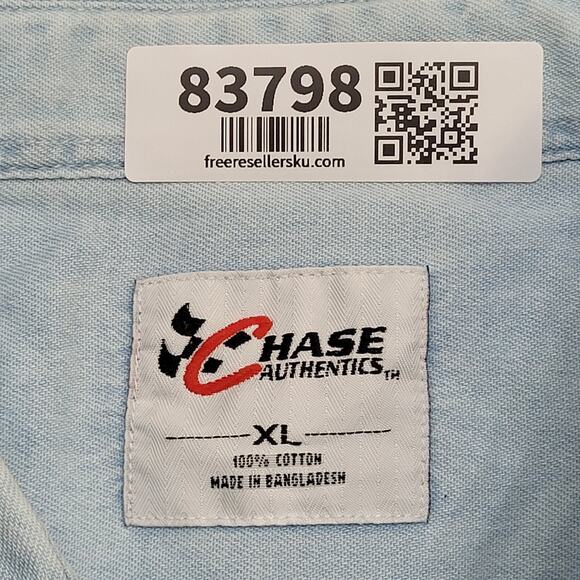 Jeff-Gordon Dupont Button Shirt XL 27x32 Baggy Chambray Denim - Picture 8 of 16